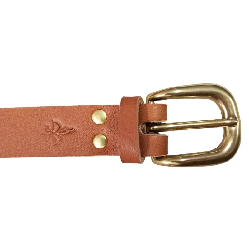 Ceinture 25mm boucle lyre marron